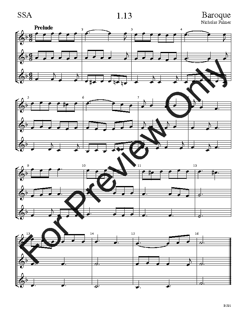 The Baroque Sight-Singing Series SSA Vol. 1 Reproducible PDF Download
