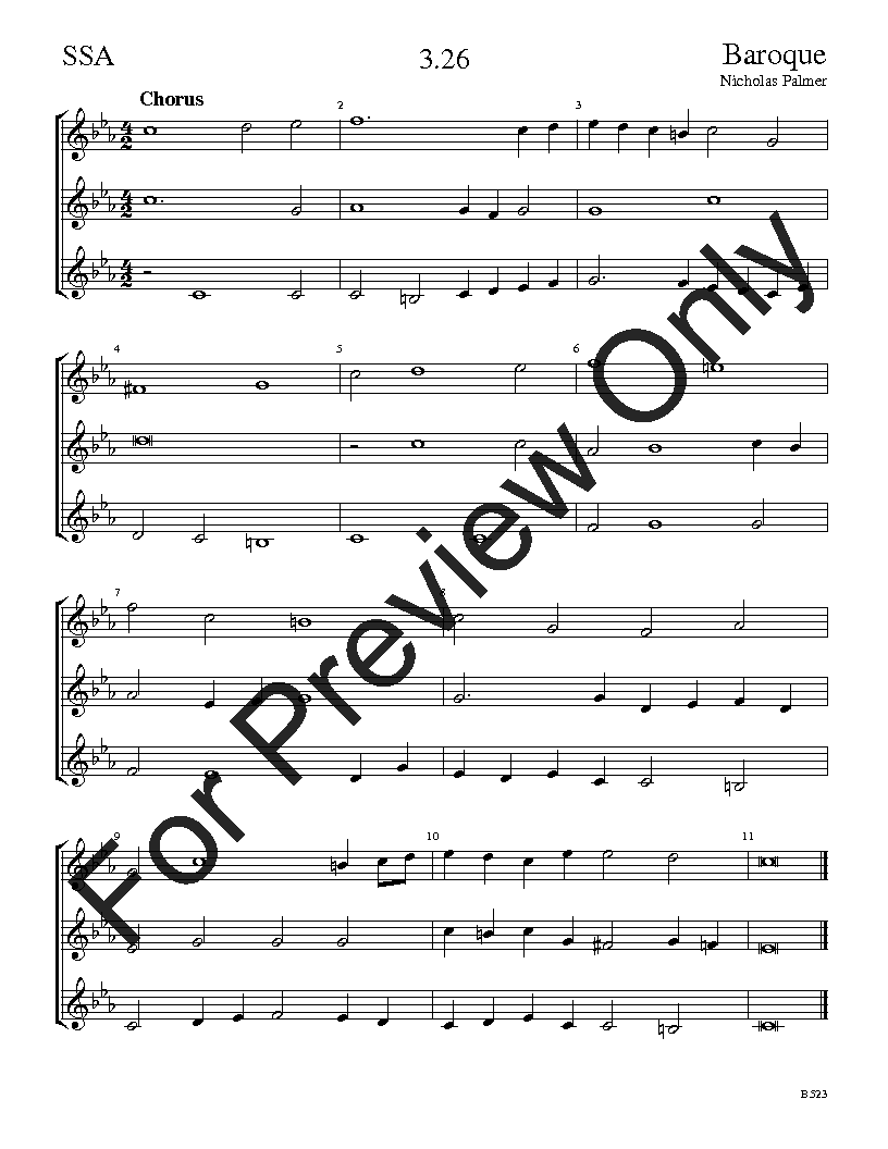 The Baroque Sight-Singing Series SSA Vol. 3 Reproducible PDF Download