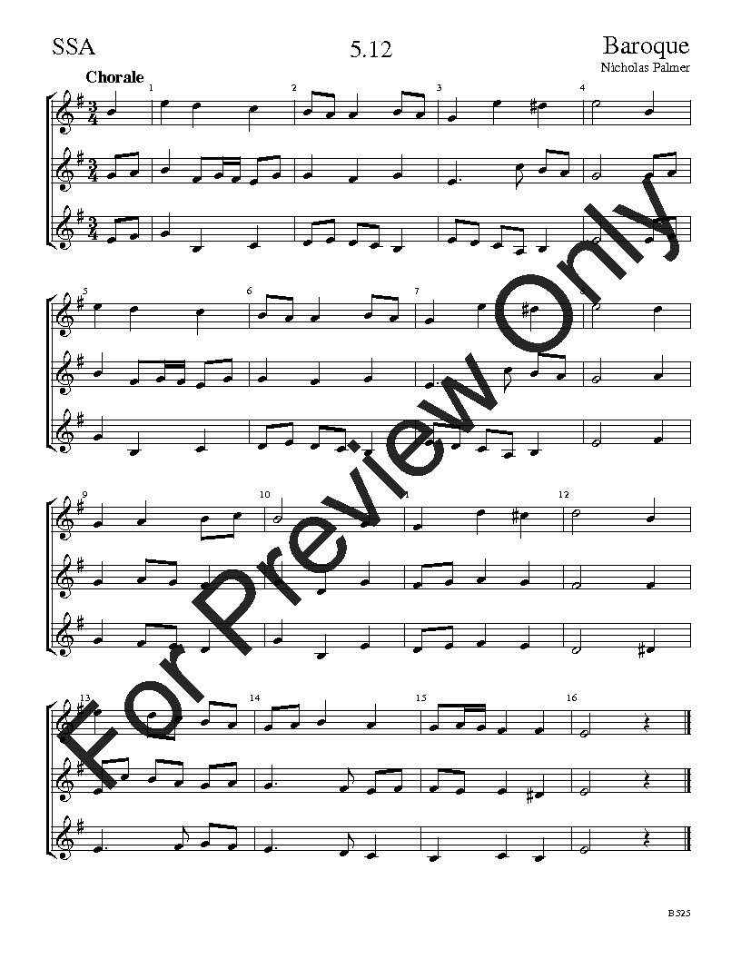 The Baroque Sight-Singing Series SSA Vol. 5 Reproducible PDF Download