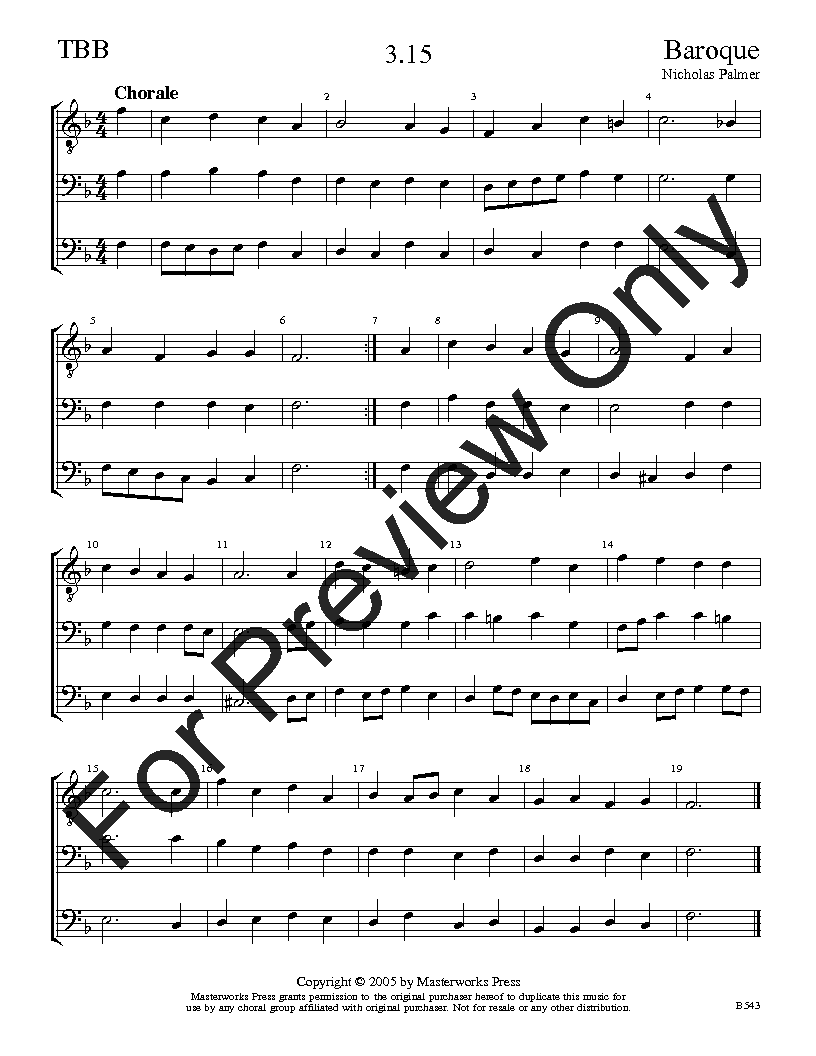 The Baroque Sight-Singing Series TBB Vol. 3 Reproducible PDF Download