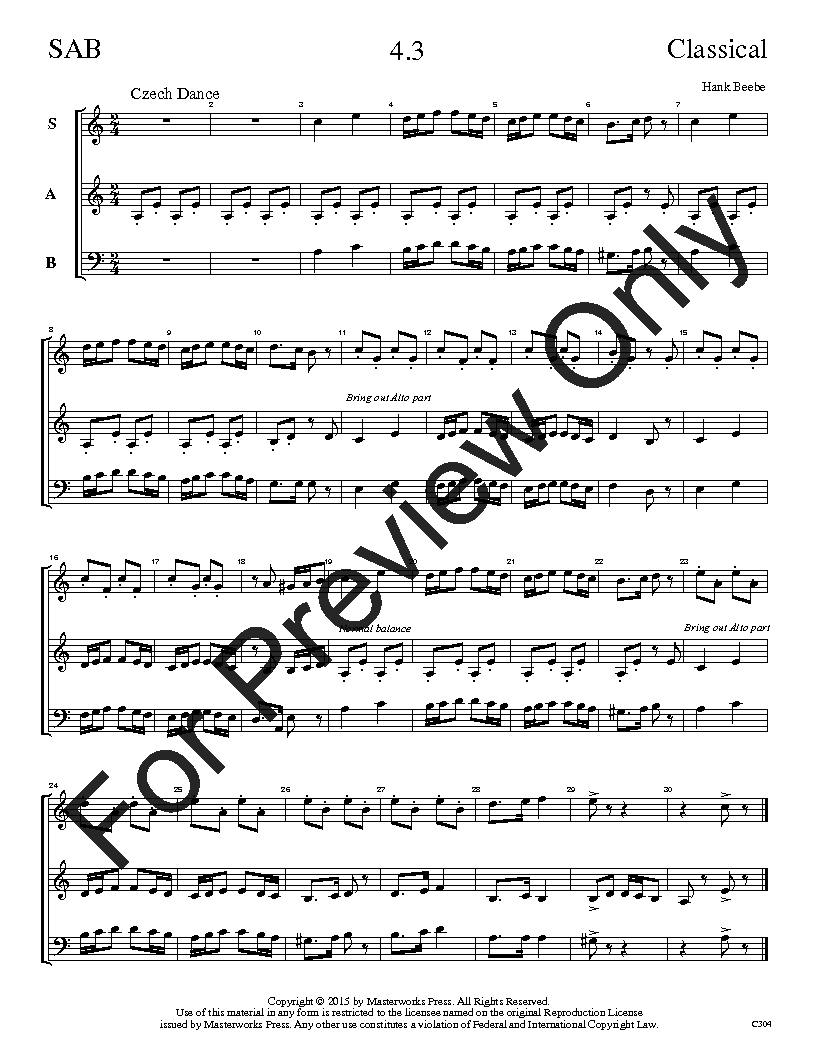 The Classical Sight-Singing Series SAB Vol. 4 Reproducible PDF Download