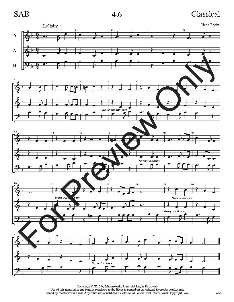 The Classical Sight-Singing Series SAB Vol. 4 Reproducible PDF Download