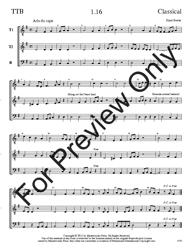 The Classical Sight-Singing Series TTB Vol. 1 Reproducible PDF Download