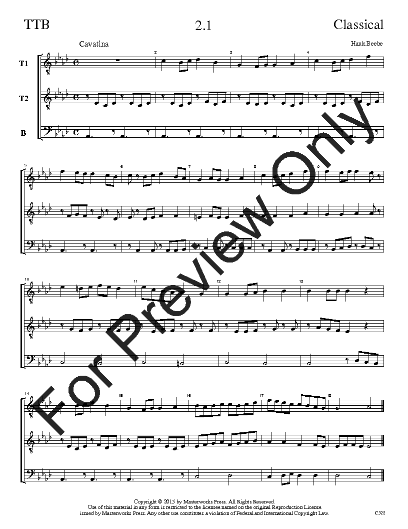 The Classical Sight-Singing Series TTB Vol. 2 Reproducible PDF Download