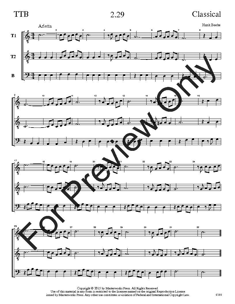 The Classical Sight-Singing Series TTB Vol. 2 Reproducible PDF Download