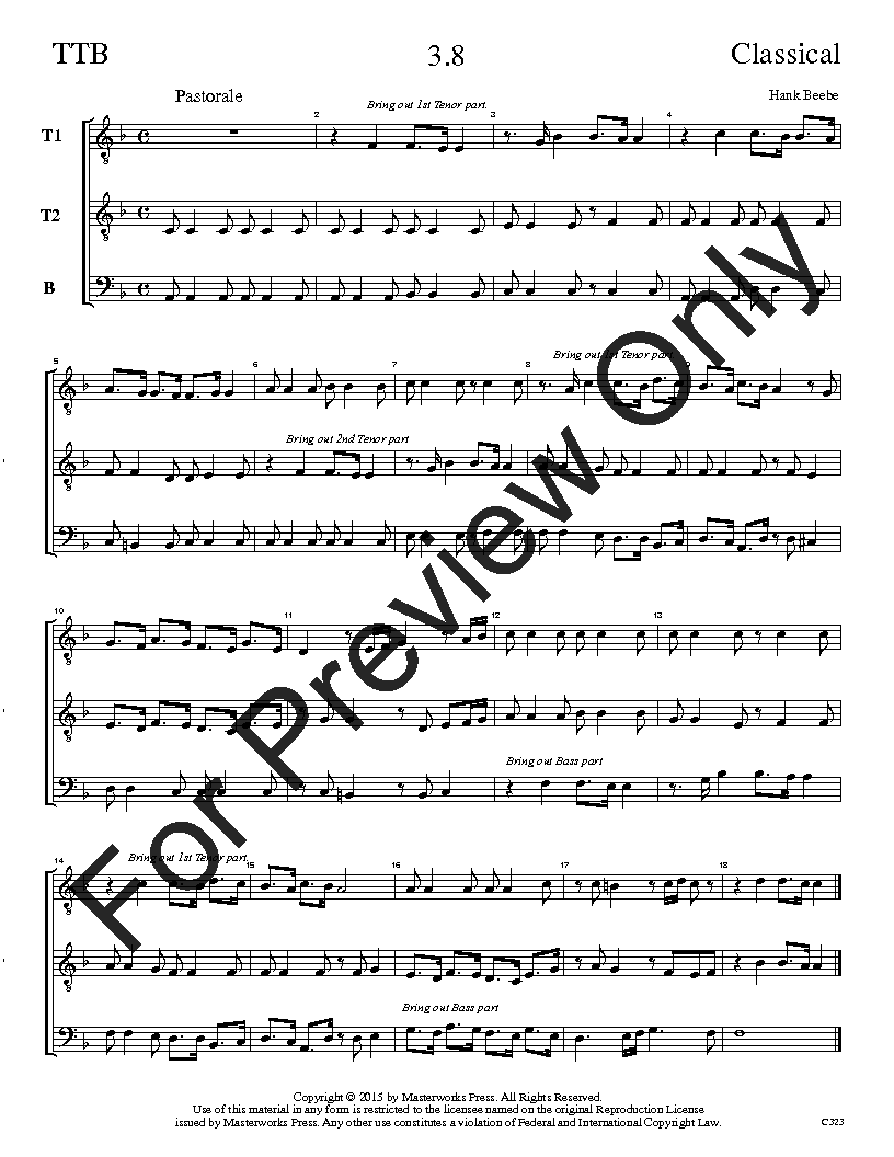 The Classical Sight-Singing Series TTB Vol. 3 Reproducible PDF Download