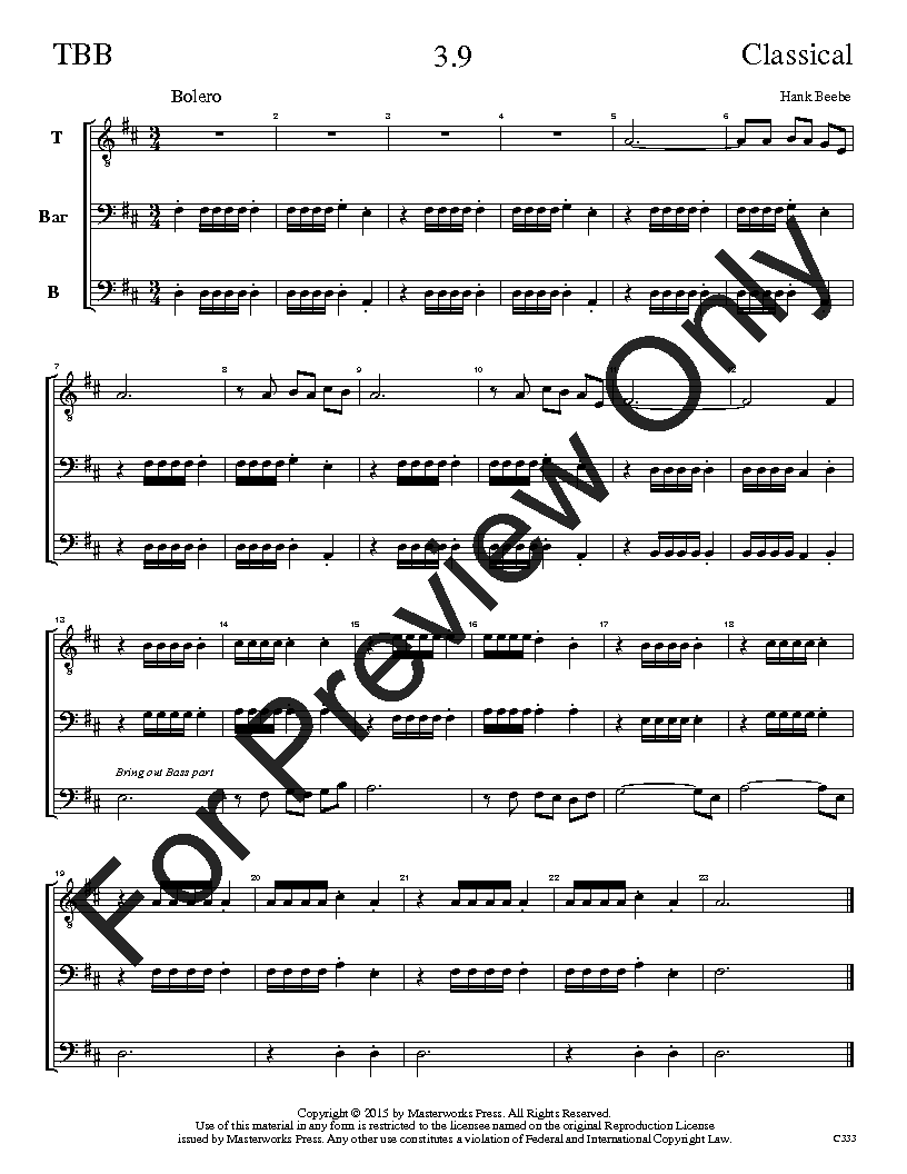 The Classical Sight-Singing Series TBB Vol. 3 Reproducible PDF Download