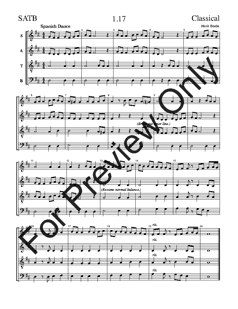 The Classical Sight-Singing Series SATB Vol. 1 Reproducible PDF Download