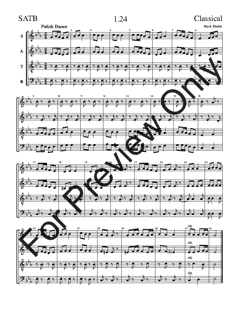 The Classical Sight-Singing Series SATB Vol. 1 Reproducible PDF Download