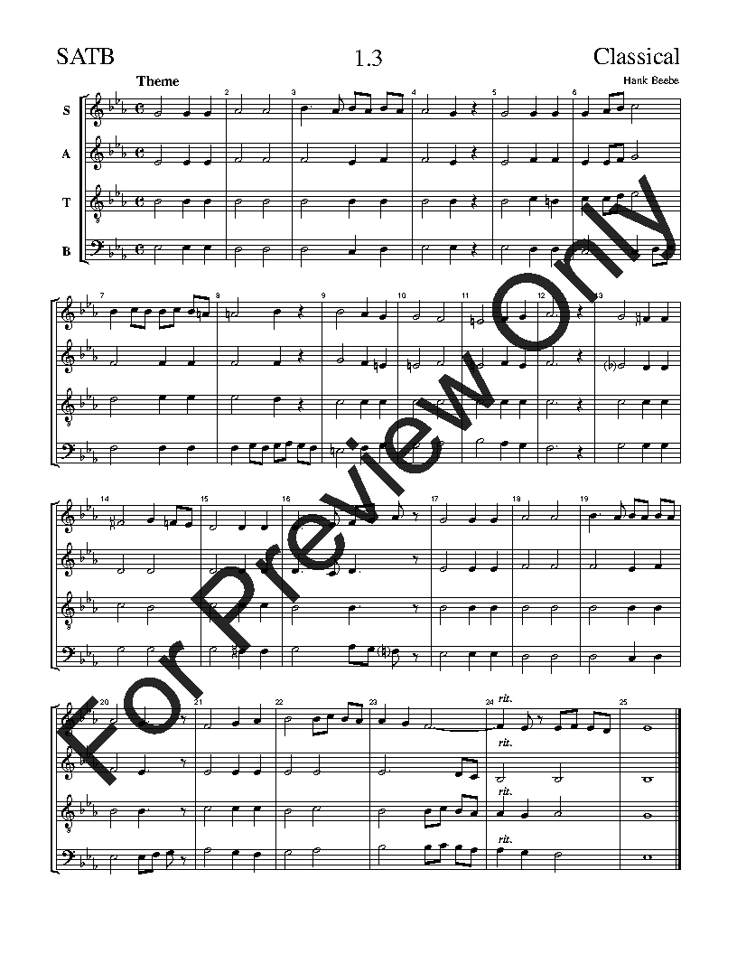 The Classical Sight-Singing Series SATB Vol. 1 Reproducible PDF Download