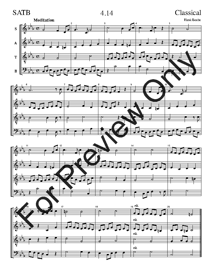 The Classical Sight-Singing Series SATB Vol. 4 Reproducible PDF Download