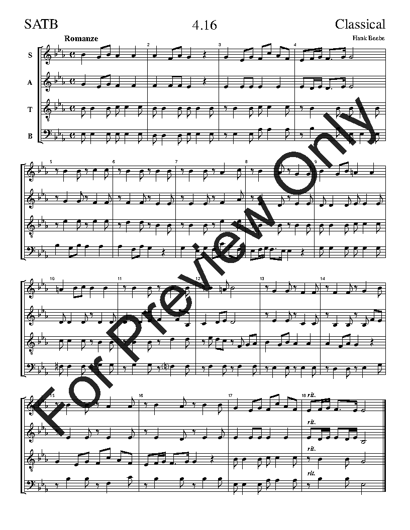 The Classical Sight-Singing Series SATB Vol. 4 Reproducible PDF Download