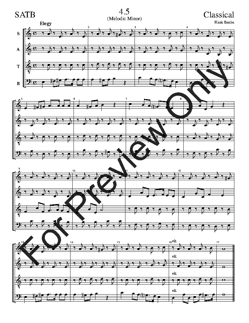 The Classical Sight-Singing Series SATB Vol. 4 Reproducible PDF Download