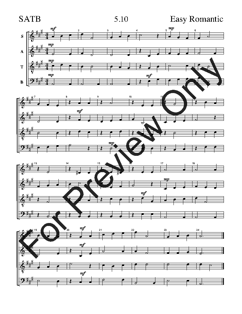 The Easy Romantic Sight-Singing Series SATB Vol. 5 Reproducible PDF Download