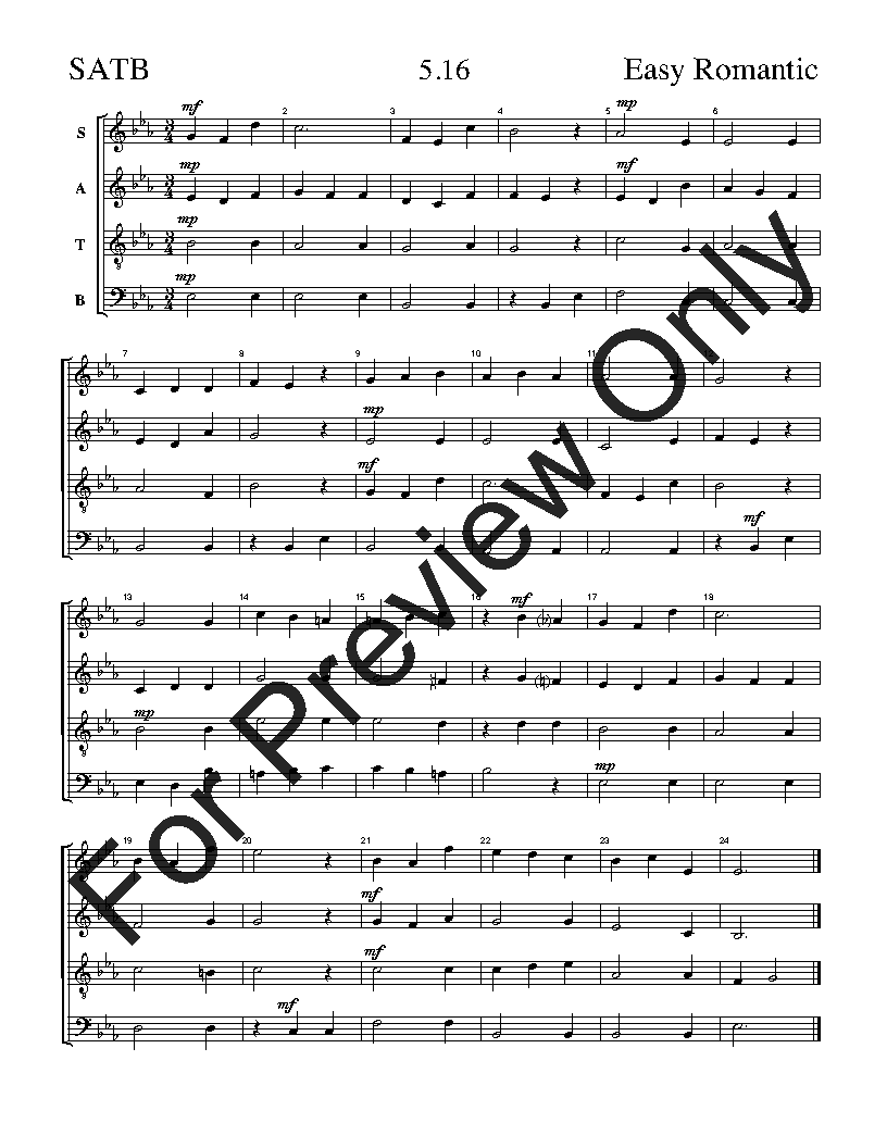 The Easy Romantic Sight-Singing Series SATB Vol. 5 Reproducible PDF Download