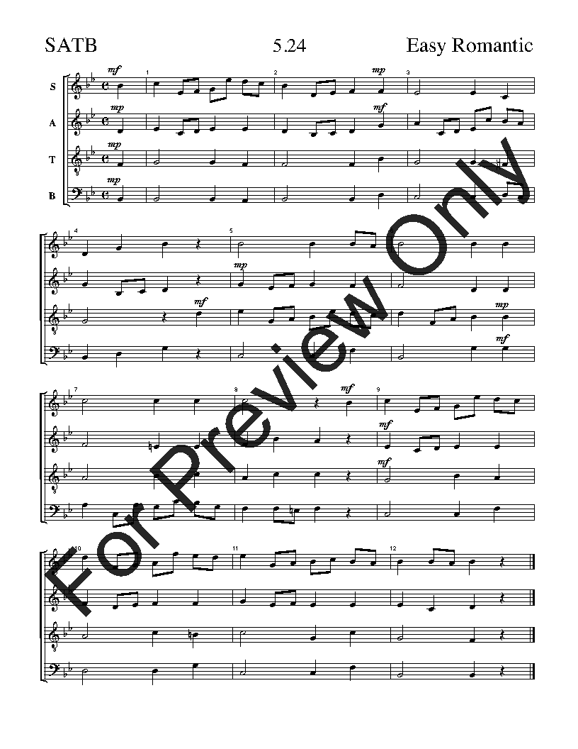 The Easy Romantic Sight-Singing Series SATB Vol. 5 Reproducible PDF Download