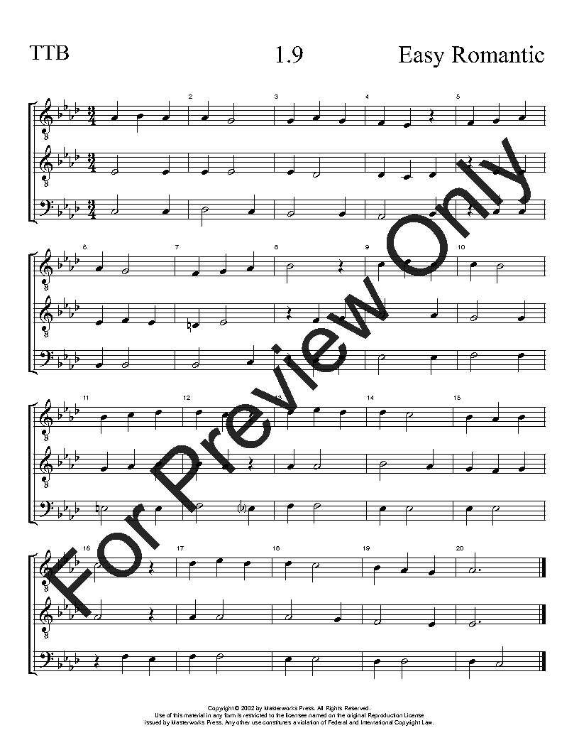 The Easy Romantic Sight-Singing Series TTB Vol. 1 Reproducible PDF Download