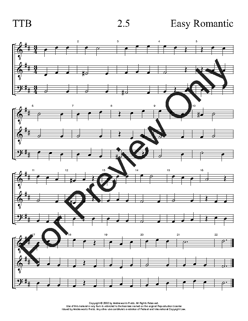 The Easy Romantic Sight-Singing Series TTB Vol. 2 Reproducible PDF Download