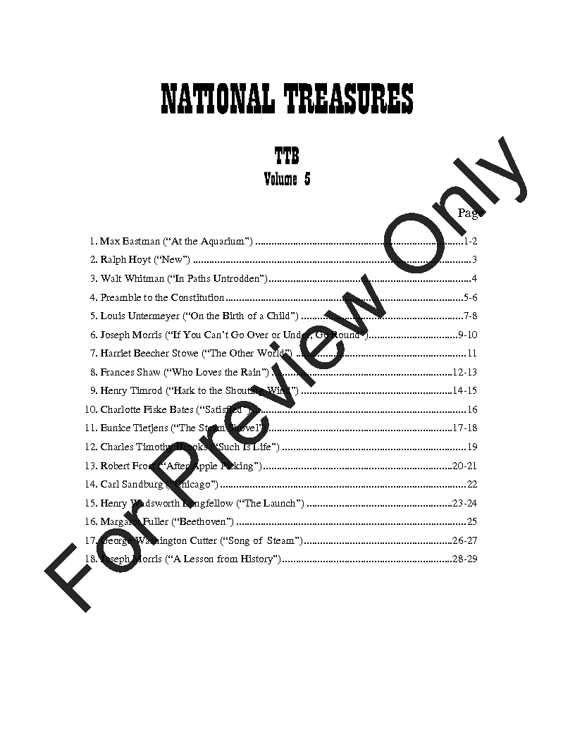 National Treasures TTB Vol. 5 Reproducible PDF Download