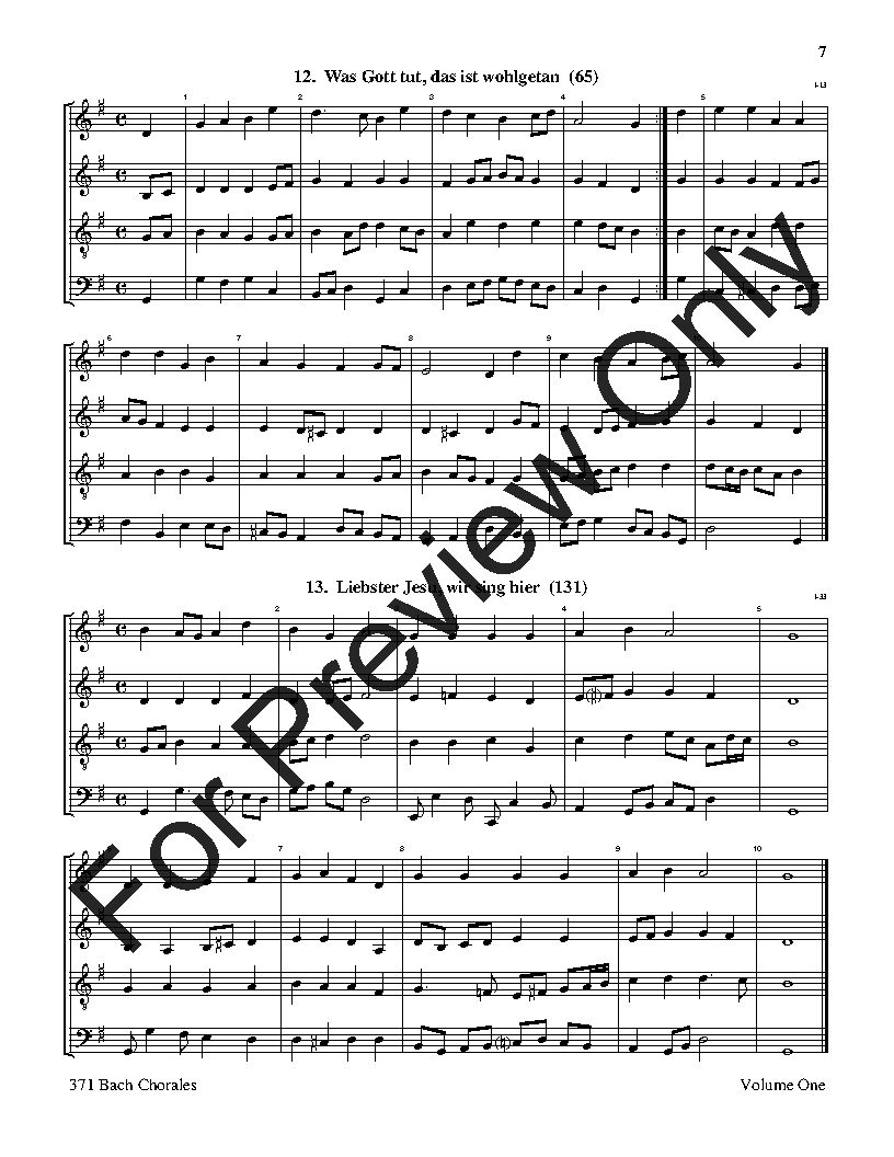 371 Bach Chorales SATB Vol. 1 Reproducible PDF Download