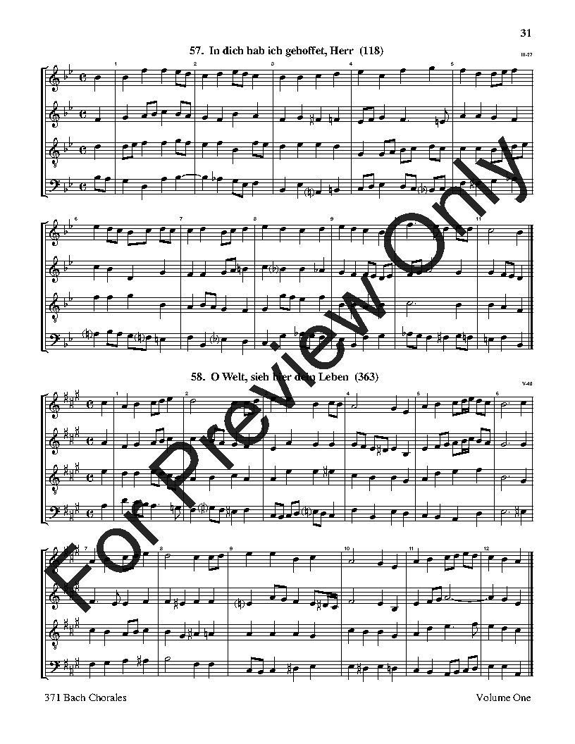 371 Bach Chorales SATB Vol. 1 Reproducible PDF Download