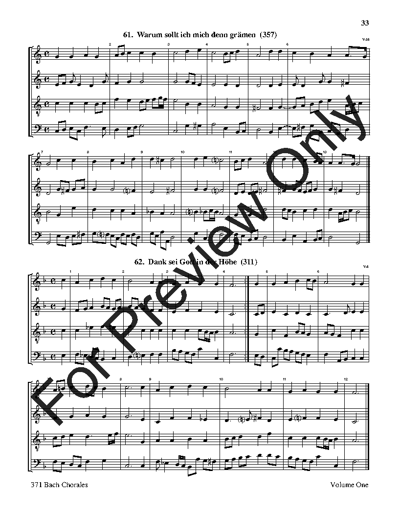 371 Bach Chorales SATB Vol. 1 Reproducible PDF Download