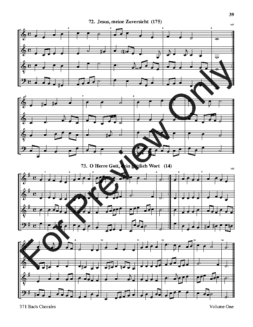 371 Bach Chorales SATB Vol. 1 Reproducible PDF Download