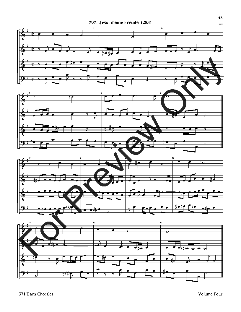 371 Bach Chorales SATB Vol. 4 Reproducible PDF Download