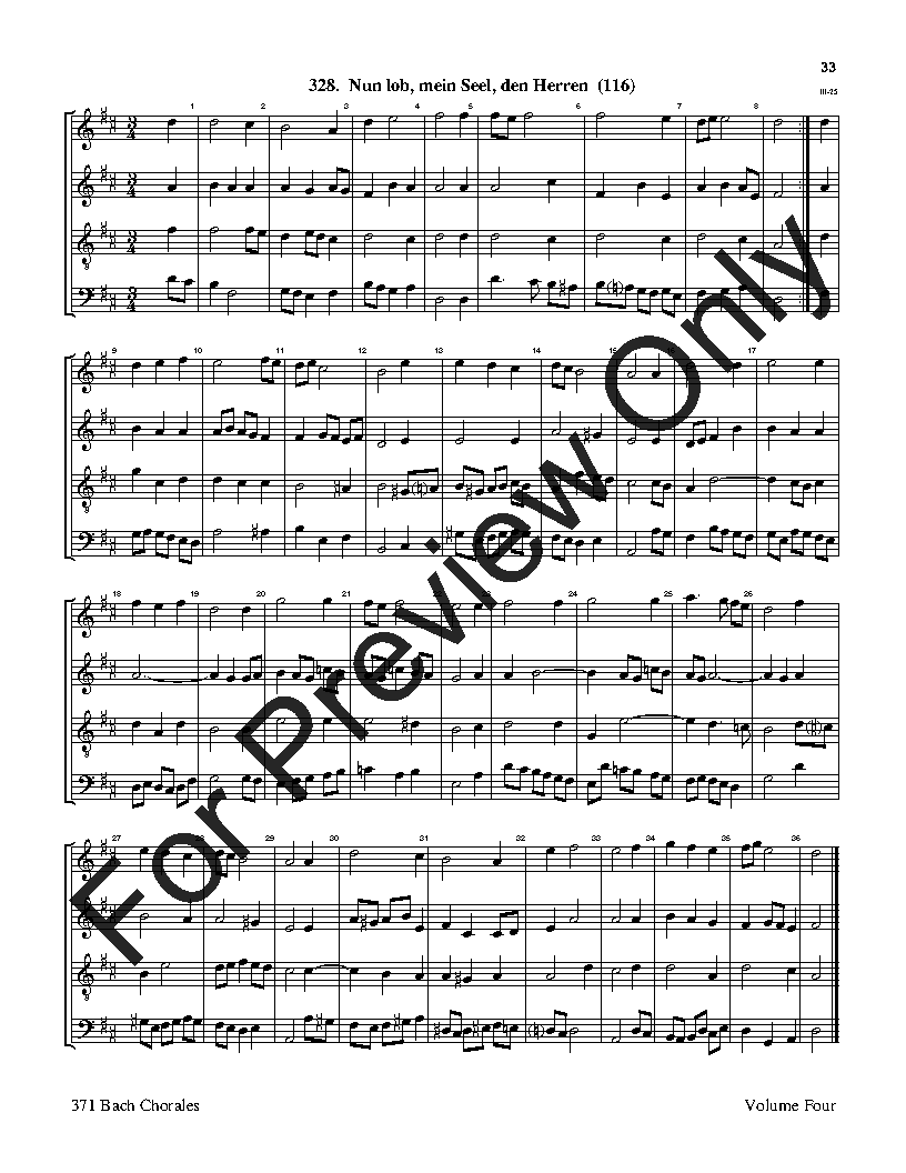 371 Bach Chorales SATB Vol. 4 Reproducible PDF Download