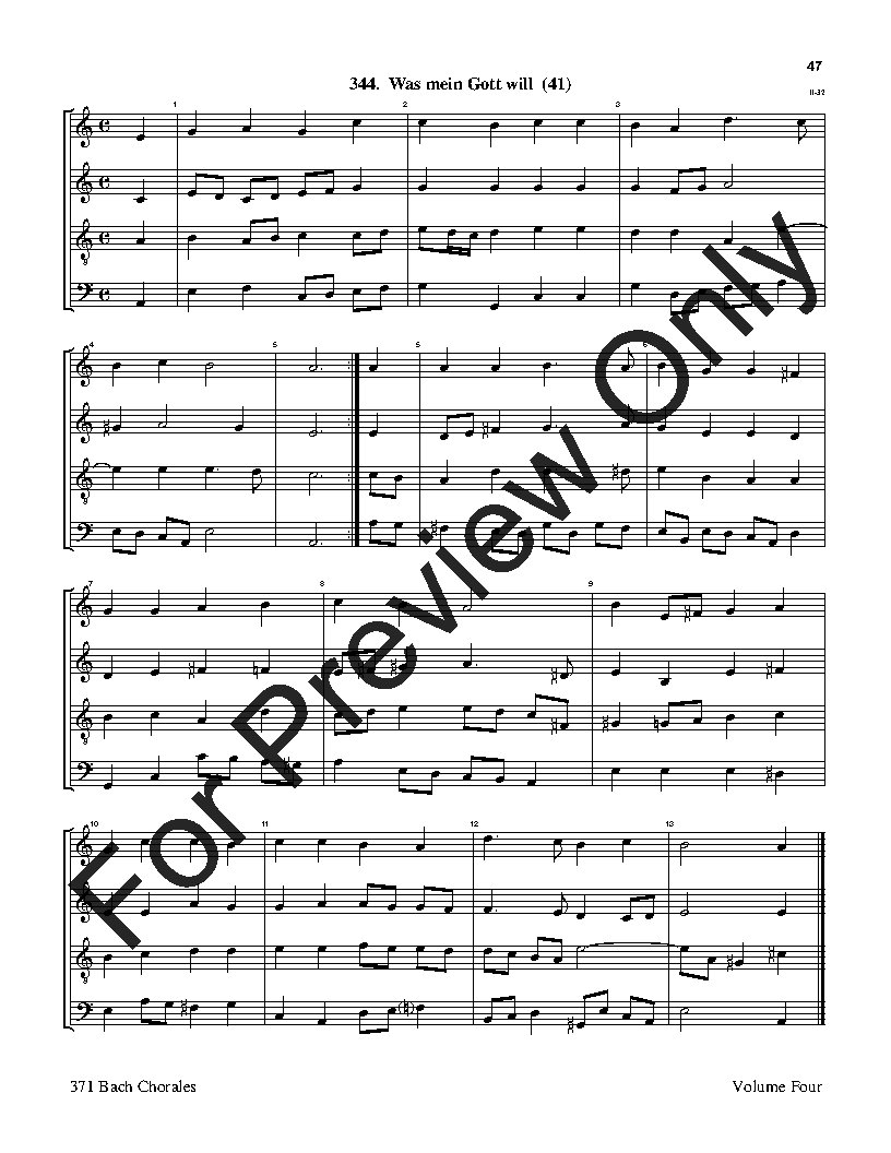 371 Bach Chorales SATB Vol. 4 Reproducible PDF Download