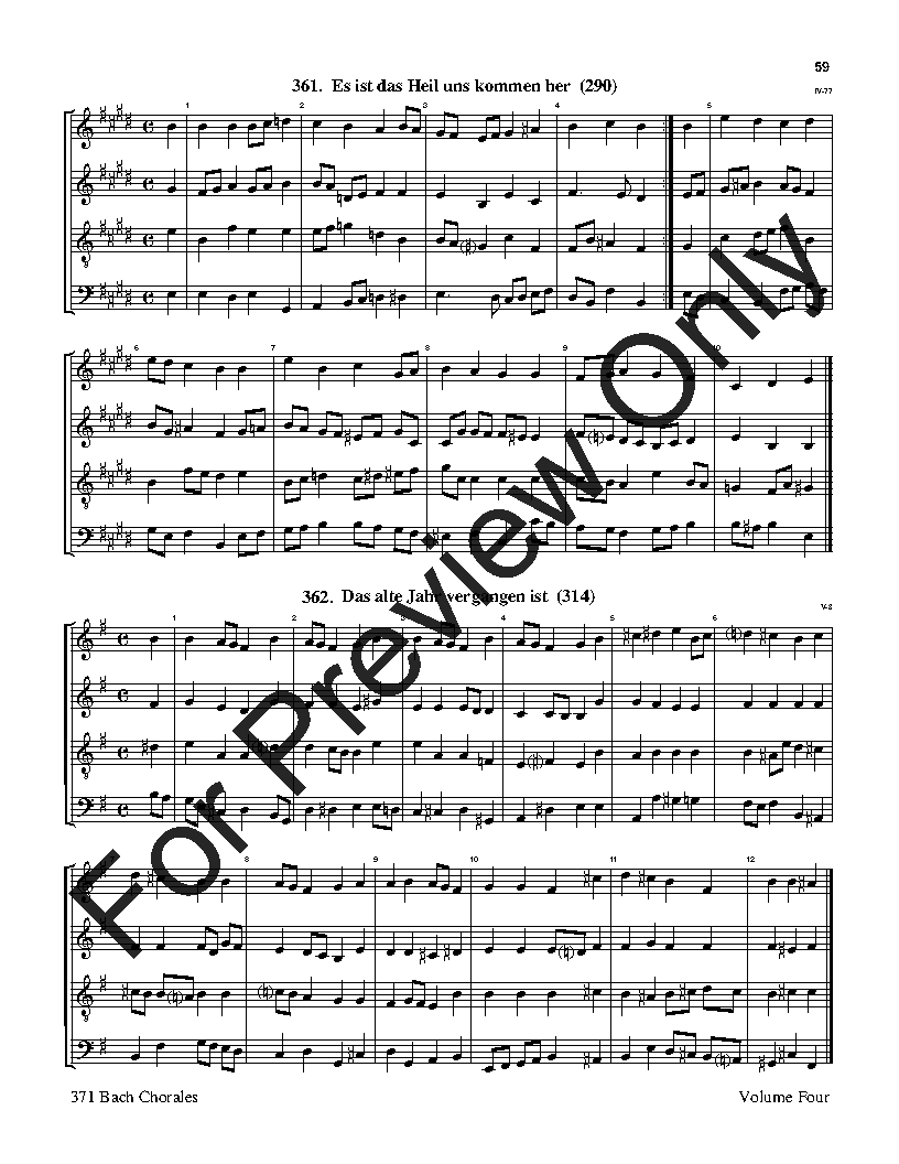 371 Bach Chorales SATB Vol. 4 Reproducible PDF Download