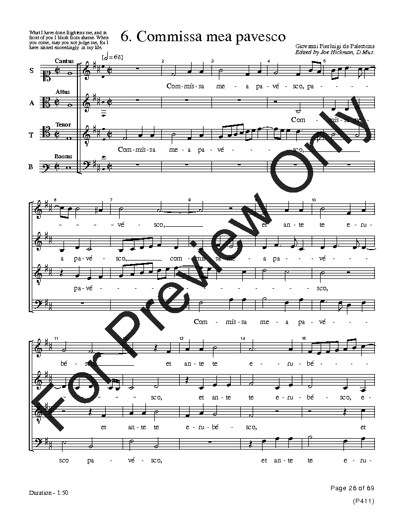 The Palestrina Motets SATB Performance Edition Vol. 1 Reproducible PDF Download