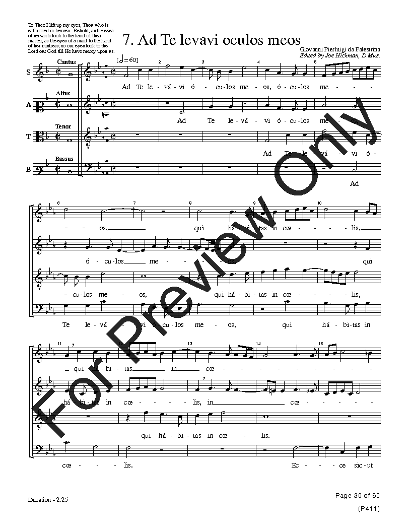 The Palestrina Motets SATB Performance Edition Vol. 1 Reproducible PDF Download