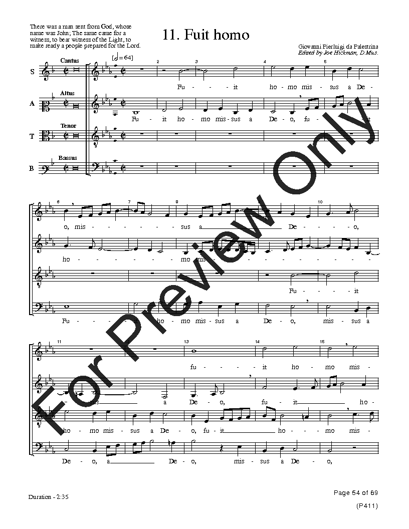 The Palestrina Motets SATB Performance Edition Vol. 1 Reproducible PDF Download