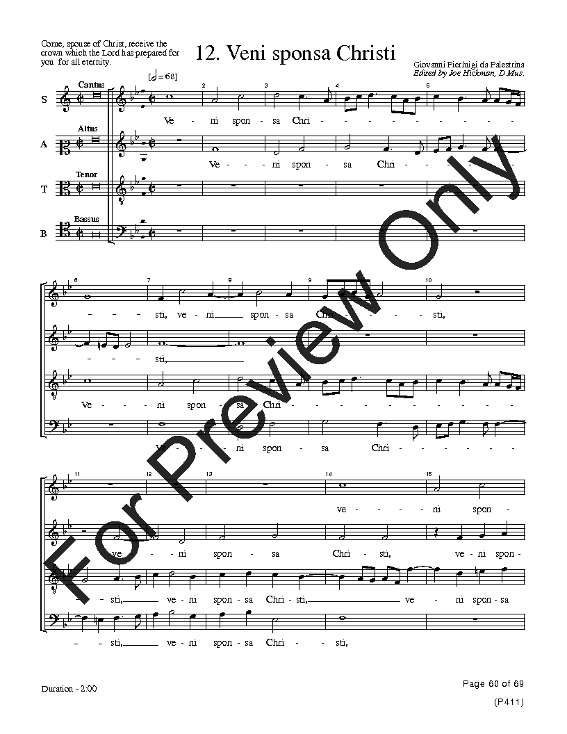 The Palestrina Motets SATB Performance Edition Vol. 1 Reproducible PDF Download