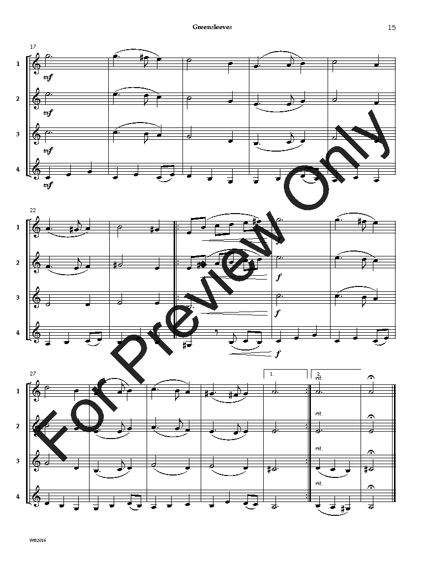 Adaptable QuartetsClarinet/Trumpet/Bass Clarinet/Bari TC EPRINT