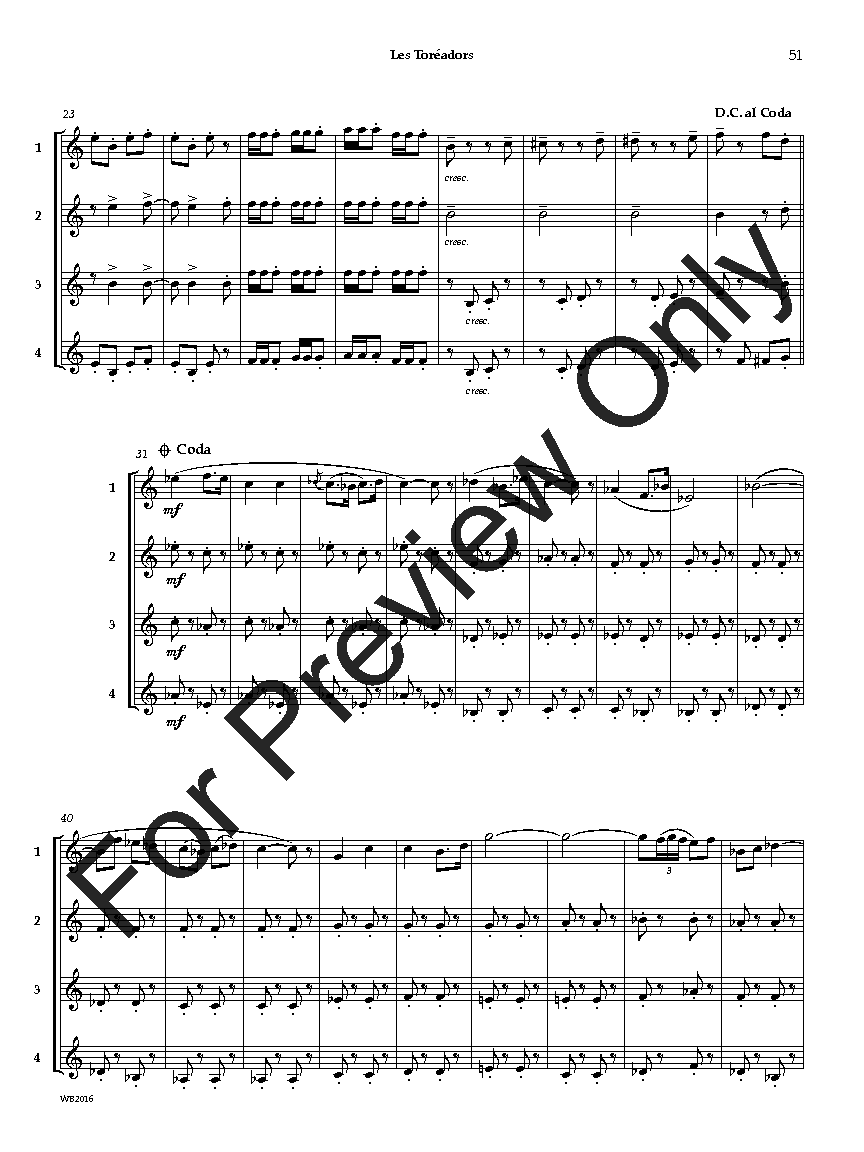 Adaptable QuartetsClarinet/Trumpet/Bass Clarinet/Bari TC EPRINT