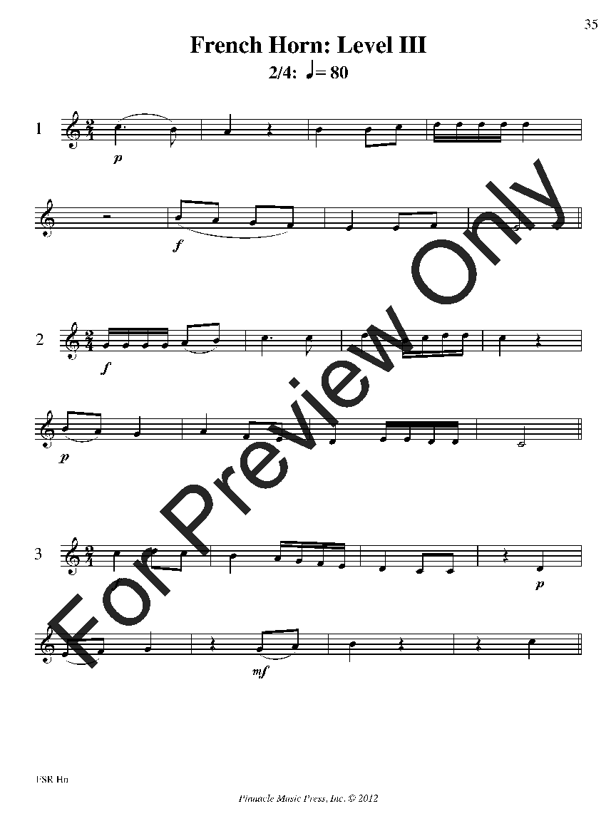 Festival Sight Reading: French Horn P.O.D.