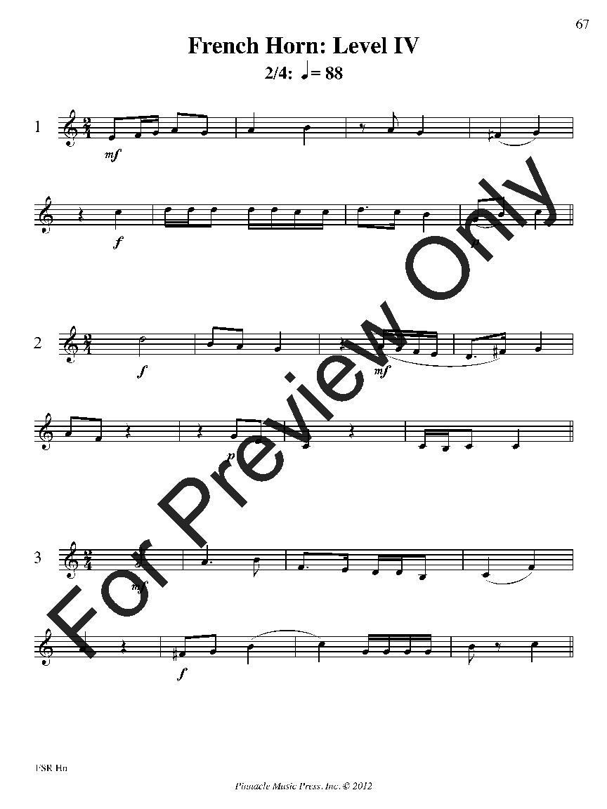 Festival Sight Reading: French Horn P.O.D.