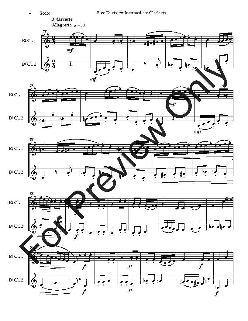 Cecile Chaminade 5 Duets for Intermediate Clarinets P.O.D.