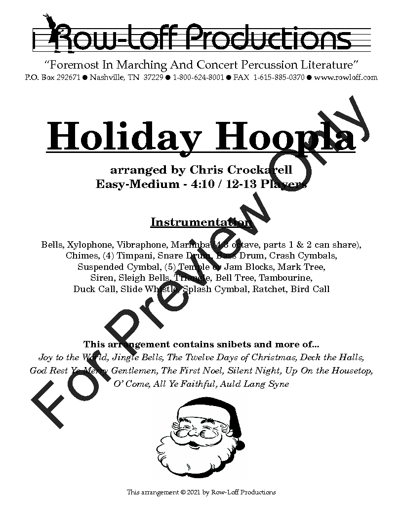 Holiday Hoopla Percussion Ensemble