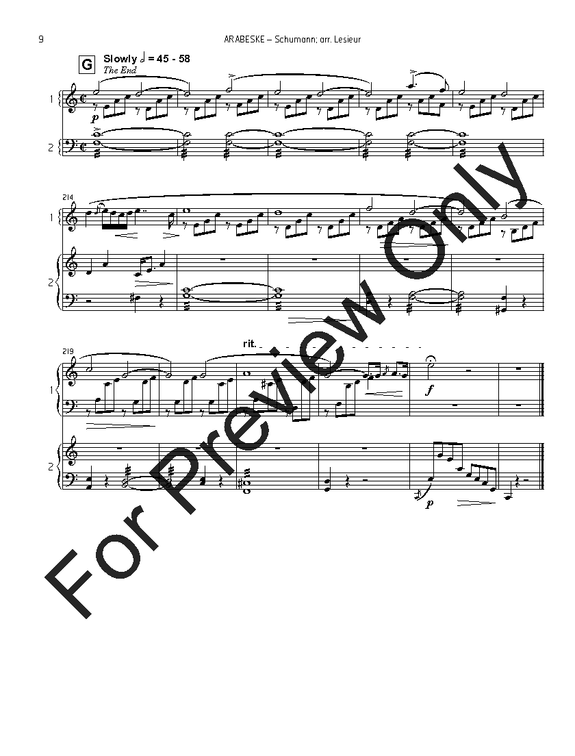 Arabeske in C Major, Op. 18 Marimba Duet
