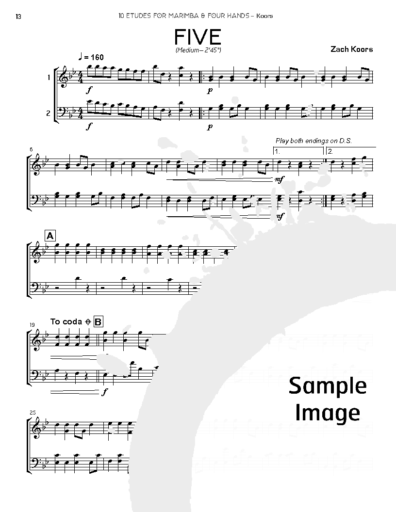 10 Etudes for Marimba & Four Hands