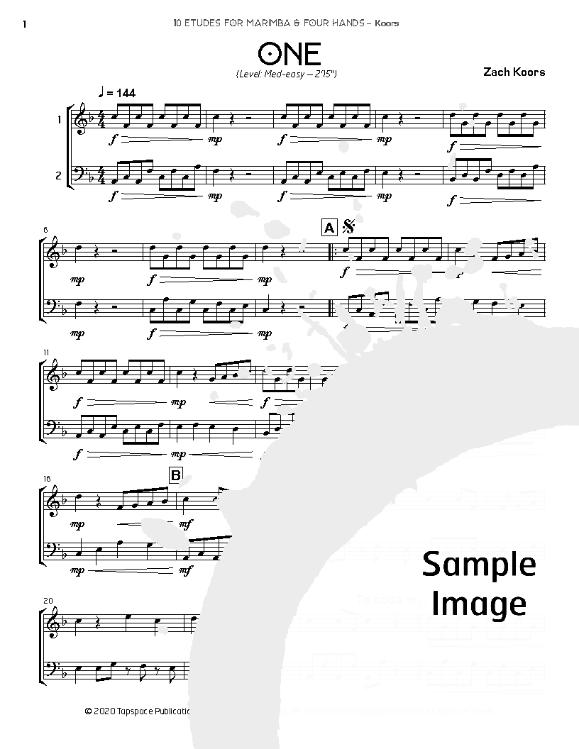 10 Etudes for Marimba & Four Hands