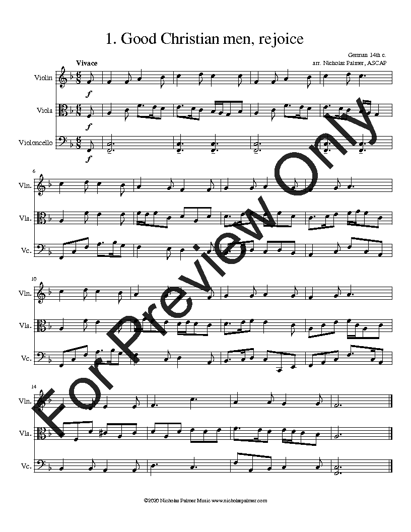 10 Christmas Carols for String Trio vol. 2 P.O.D.