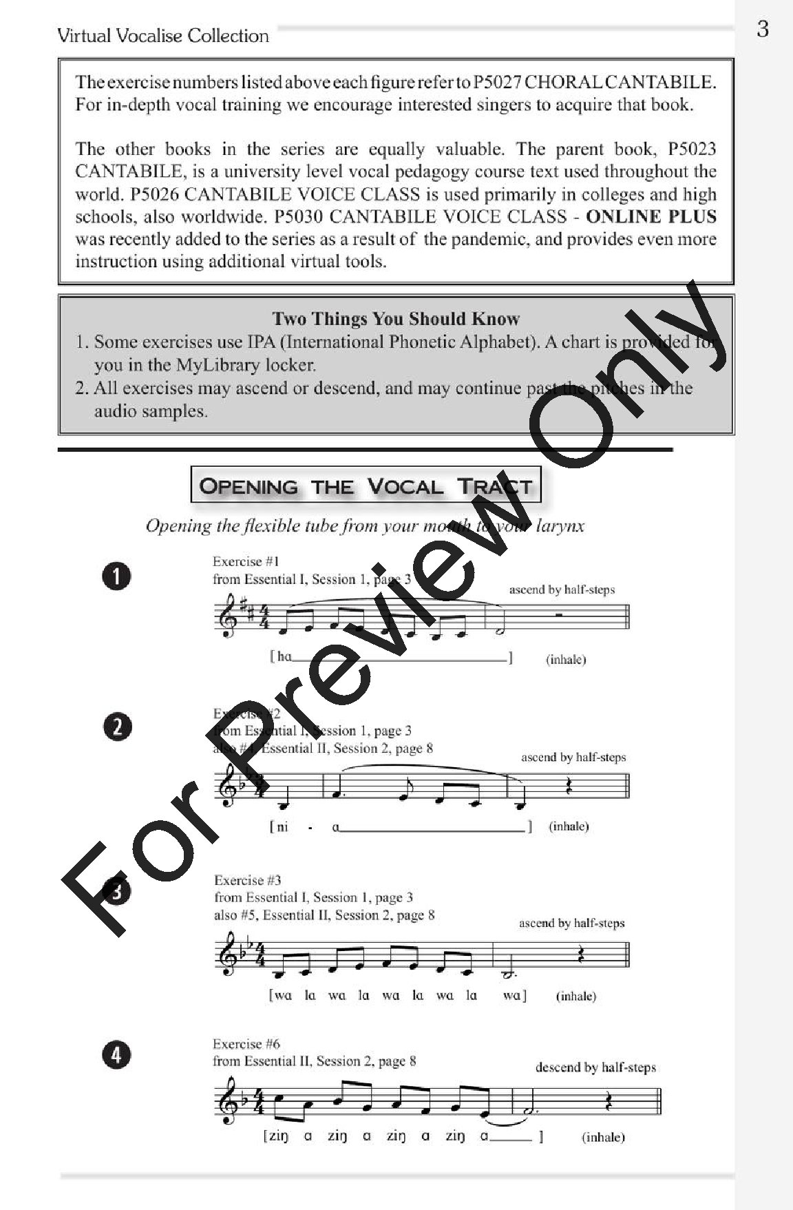 Cantabile Virtual Vocalise Collection Book with Online Media Access