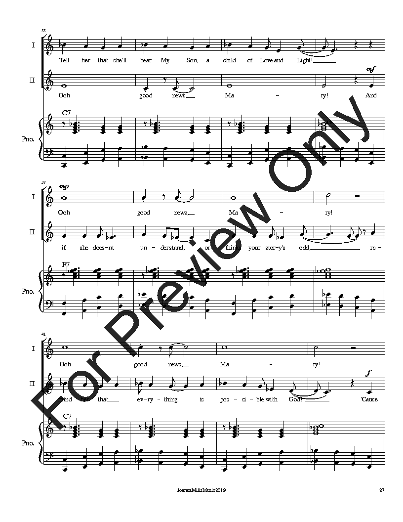 6 Easy Original Christmas Anthems for 2-Part Children's Choir P.O.D.