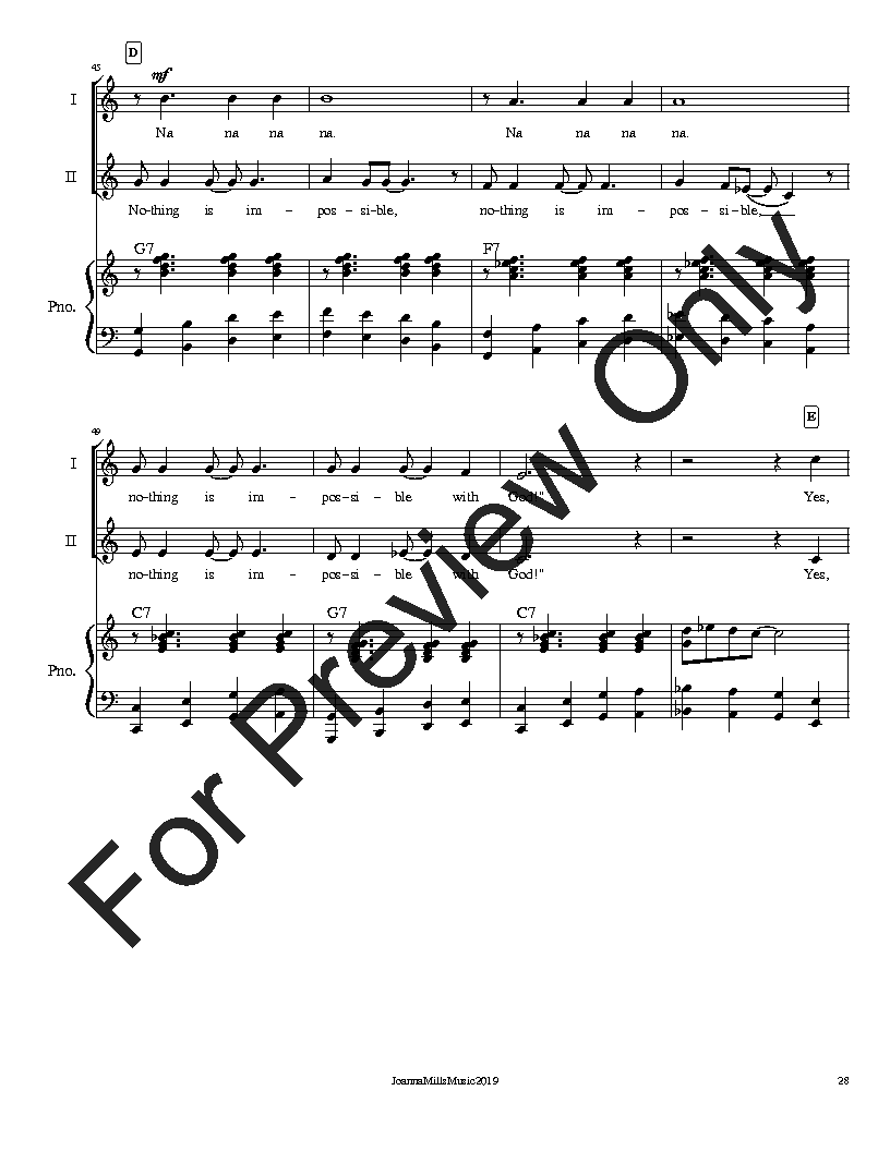 6 Easy Original Christmas Anthems for 2-Part Children's Choir P.O.D.