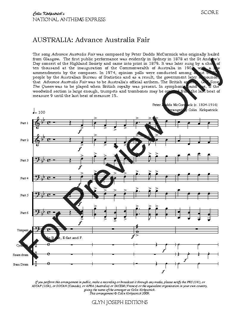 Australia National Anthem P.O.D.