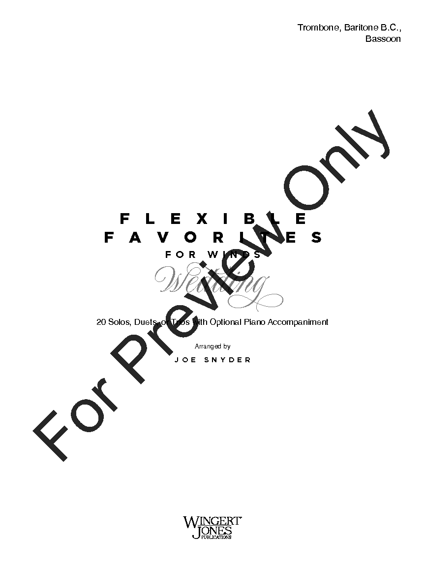 Flexible Favorites for Winds - Wedding Bass Clef Instruments Trio Trombone, Baritone B.C., Bassoon